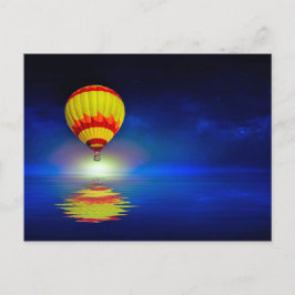Farbige gelbe Heißluftballon Wasserfarbe Postkarte