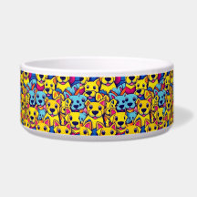 Farbige gelbe Hunde Haustiere Wasserschale