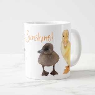 Farbige gelbe und graue Ducklingfotos Jumbo-Tasse