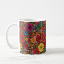 Farbige gemischte Blume Kaffeetasse
