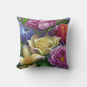 Farbige gemischte Blume, Retro Moderne Springtime Kissen
