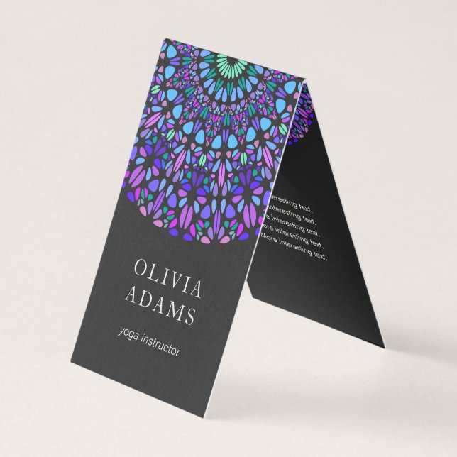 Farbige Gemstone Mandala Business Card Visitenkarten (Vorderseite)