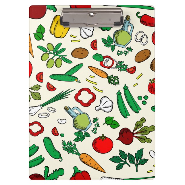 Farbige Gemüsesymbole Klemmbrett (Vorderseite)