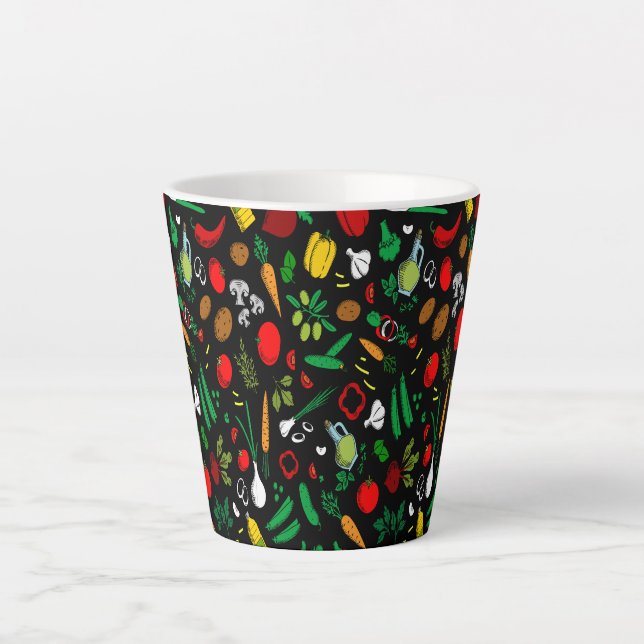 Farbige Gemüsesymbole Milchtasse (Vorderseite)