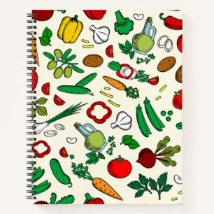 Farbige Gemüsesymbole Notizbuch