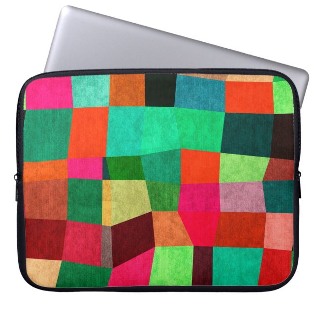Farbige Geometrie: Abstrakte Nahtlose Textur Laptopschutzhülle (Vorderseite)
