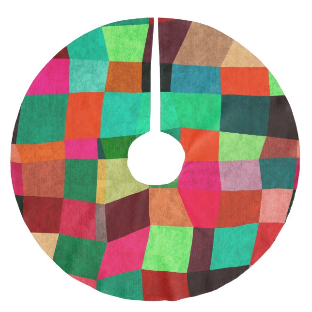 Farbige Geometrie: Abstrakte Nahtlose Textur Polyester Weihnachtsbaumdecke (Vorderseite)