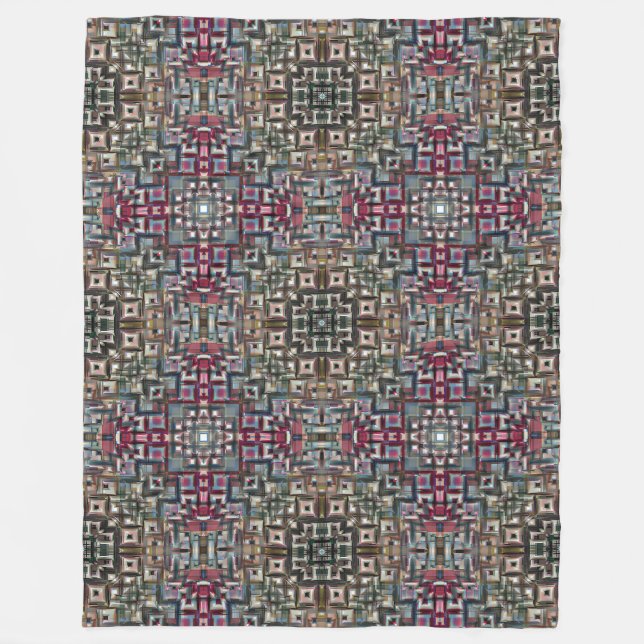 Farbige geometrische Abstrakte Fleecedecke (Vorderseite)