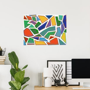 FARBIGE GEOMETRISCHE ABSTRAKTE FORMEN KUNST POSTER