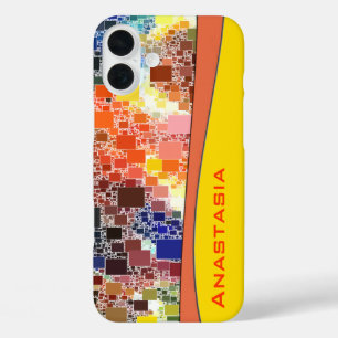 Farbige Geometrische Abstrakte Personalisierte iPhone 16 Plus Hülle