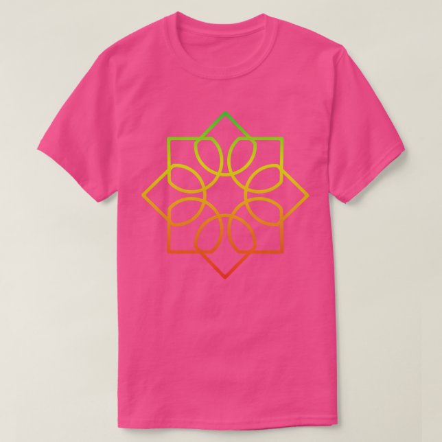 Farbige geometrische Blume T-Shirt (Design vorne)