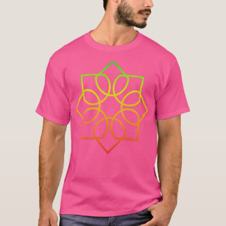 Farbige geometrische Blume T-Shirt
