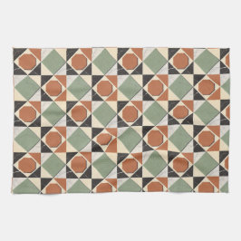 Farbige geometrische Collage mit Marmortexturen Geschirrtuch