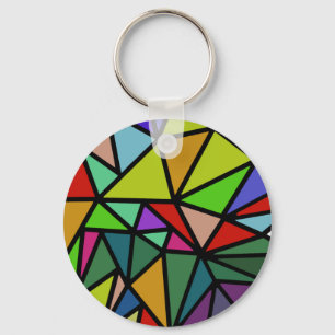 farbige geometrische Dreiecke Schlüsselanhänger