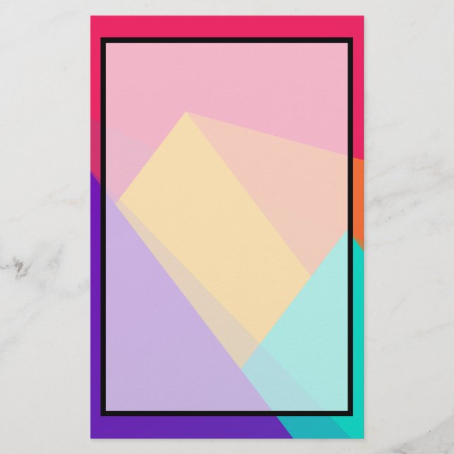 Farbige geometrische Dreiecke und Pyramiden Briefpapier (Vorderseite)