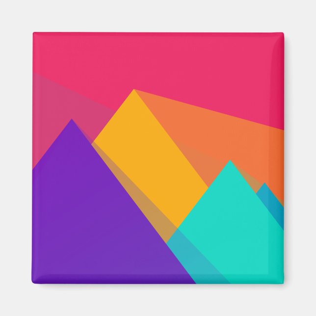 Farbige geometrische Dreiecke und Pyramiden Magnet (Vorne)