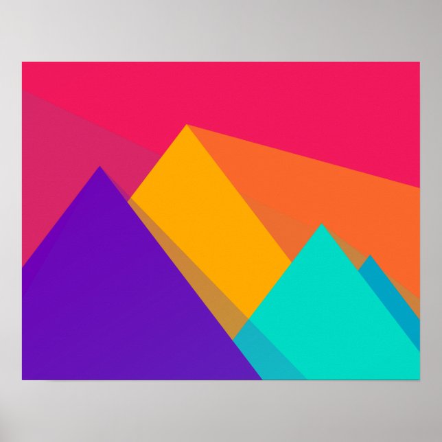 Farbige geometrische Dreiecke und Pyramiden Poster (Vorne)