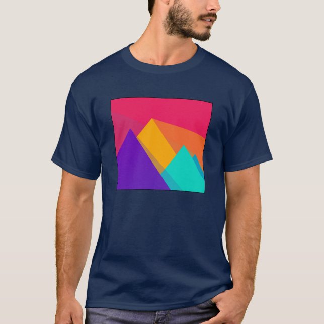 Farbige geometrische Dreiecke und Pyramiden T-Shirt (Vorderseite)
