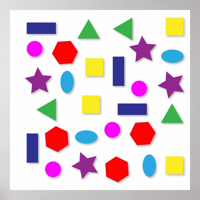 Farbige geometrische Figuren Poster (Vorne)