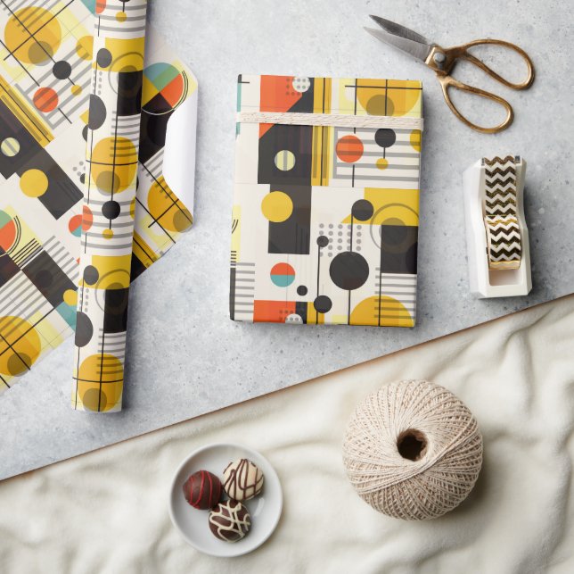 Farbige geometrische Formen Geschenkpapier (Kunsthandwerk)