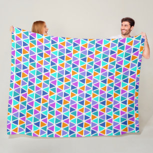 Farbige geometrische Formen Muster 36 Fleecedecke