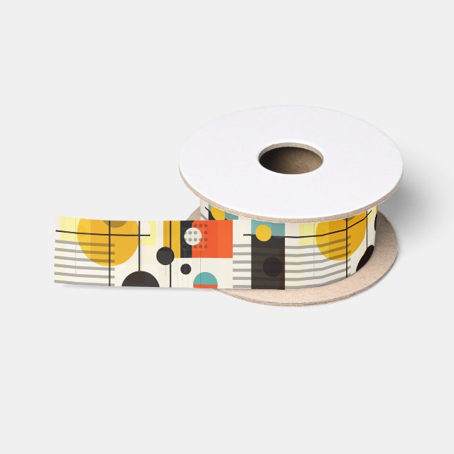 Farbige geometrische Formen Satinband (Spule)