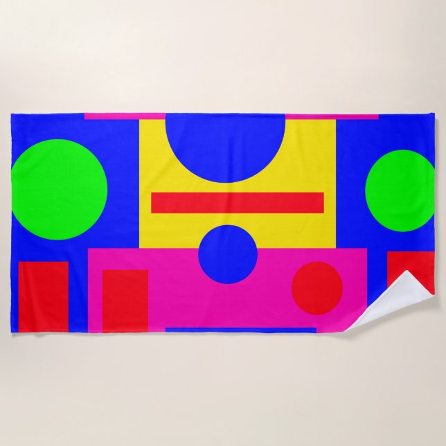 Farbige geometrische Formen Strandtuch (Vorderseite)