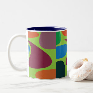 Farbige geometrische Formen Zweifarbige Tasse