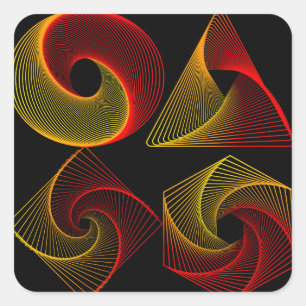Farbige geometrische Formkleber Quadratischer Aufkleber