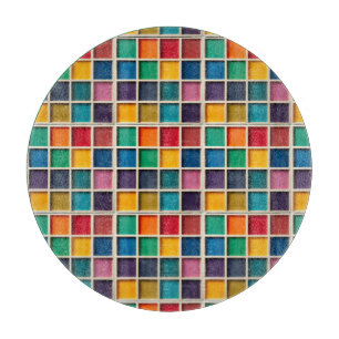 Farbige geometrische Gittertafel Schneidebrett