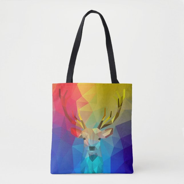 Farbige geometrische Karibu-Hologramm-Illustration Tasche (Vorderseite)