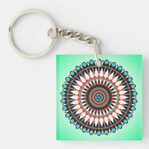 Farbige geometrische Mandala-Kunst-46456 Schlüsselanhänger