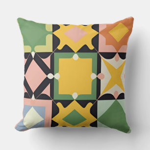 Farbige geometrische Muster symmetrische Abstrakti Kissen