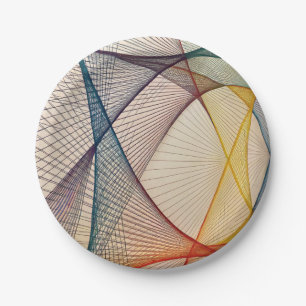 Farbige geometrische Papierplatte Pappteller