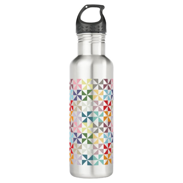 Farbige geometrische Pinwheel Wasserflasche Edelstahlflasche (Vorderseite)