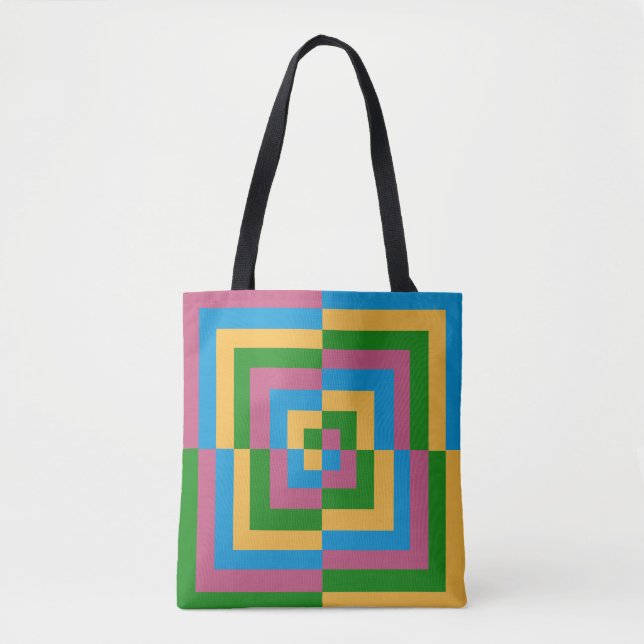 Farbige geometrische Quadrate Tasche (Vorderseite)