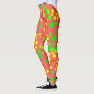Farbige Gepunktete Leggings