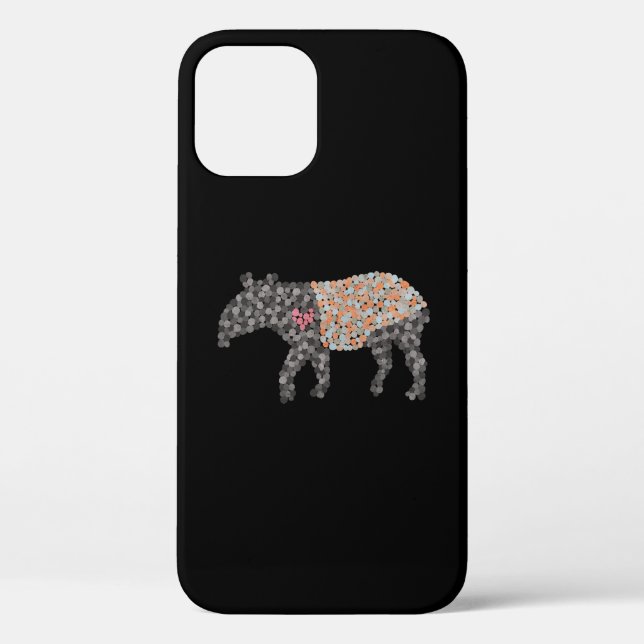 Farbige gepunktete Malayan Tapir Case-Mate iPhone  Hülle (Rückseite)