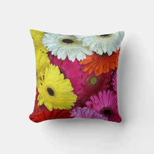 Farbige gerbere Blume drucken Kissen