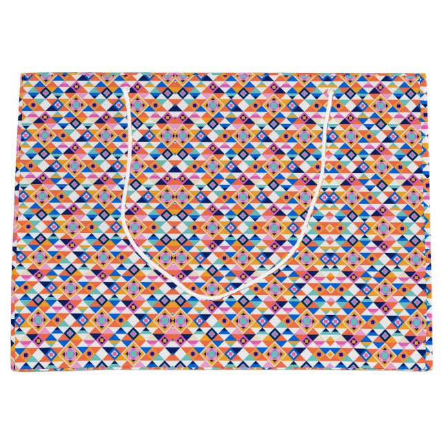 Farbige Geschenktasche mit geometrischem Muster  Große Geschenktüte (Vorderseite)