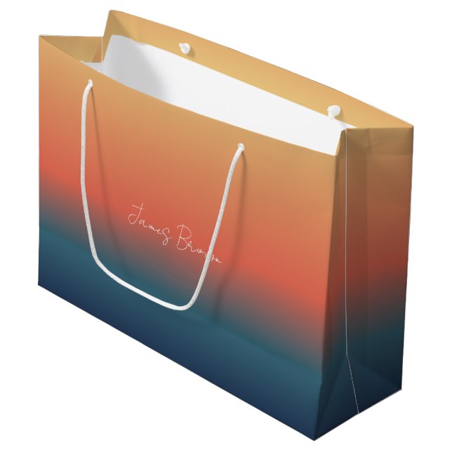 Farbige Geschenktüte mit Farbverlauf (Vorderseite Schrägansicht)