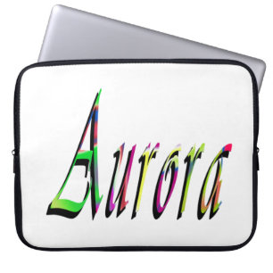 Farbige gestaltete Aurora Mädchen Name, Laptopschutzhülle