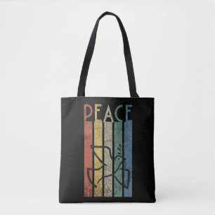 Farbige Gestaltung des Friedenstextes Tasche