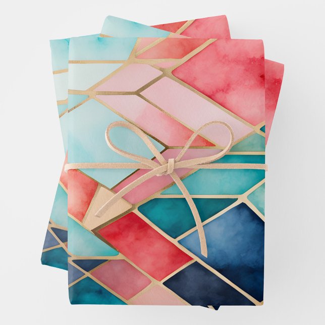 Farbige, gestanzte Glaskunstplatten Geschenkpapier Set (Von Creator hochgeladen)
