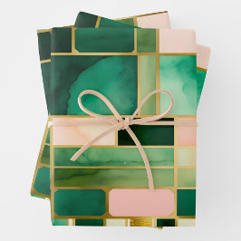 Farbige, gestanzte Glaskunstplatten Geschenkpapier Set