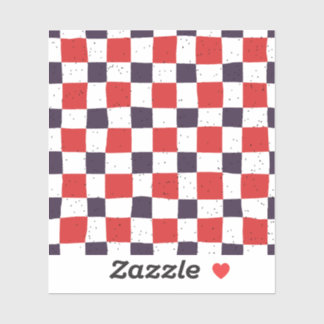 Farbige Gingham-Muster Coole Scrapbooking Rot Aufkleber