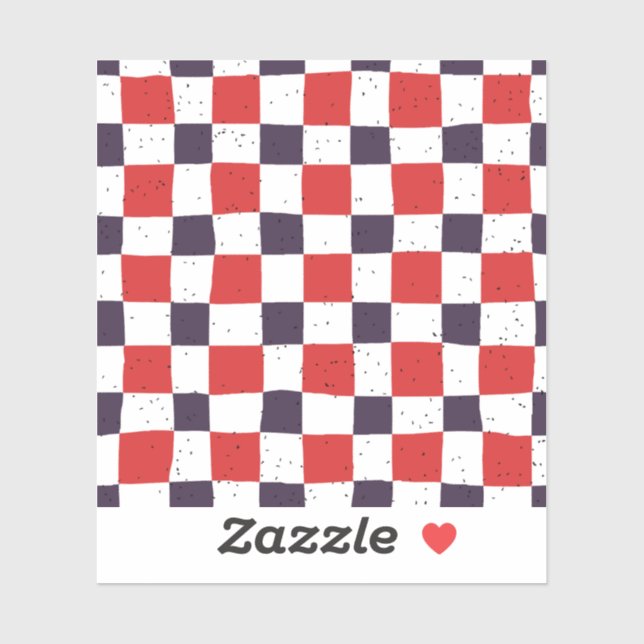 Farbige Gingham-Muster Coole Scrapbooking Rot Aufkleber (Blatt)