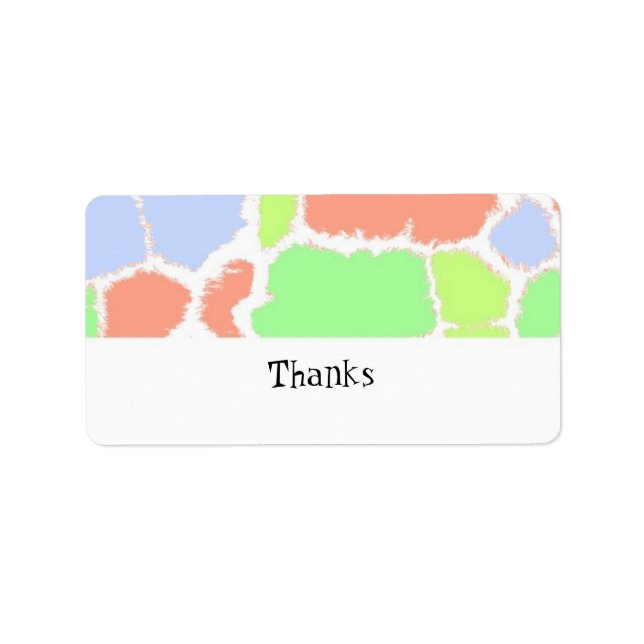 Farbige Giraffe-Fur-Muster Adressaufkleber (Vorne)