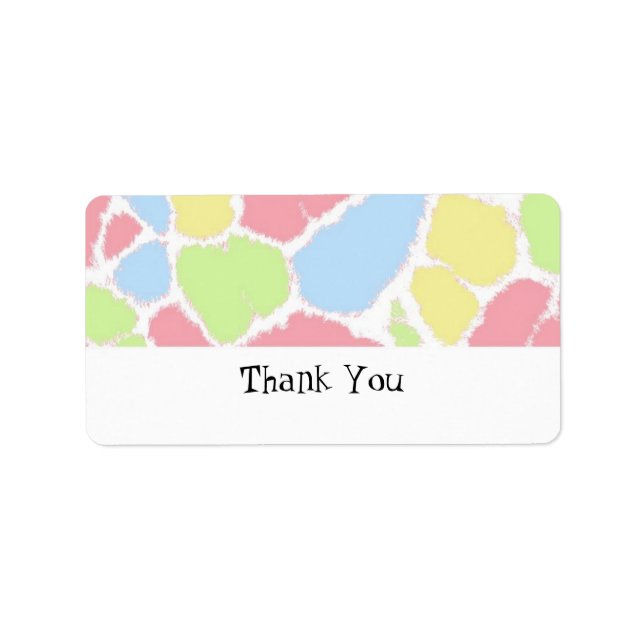 Farbige Giraffe-Fur-Muster Adressaufkleber (Vorne)