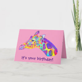 Farbige Giraffe Geburtstagskarte Karte